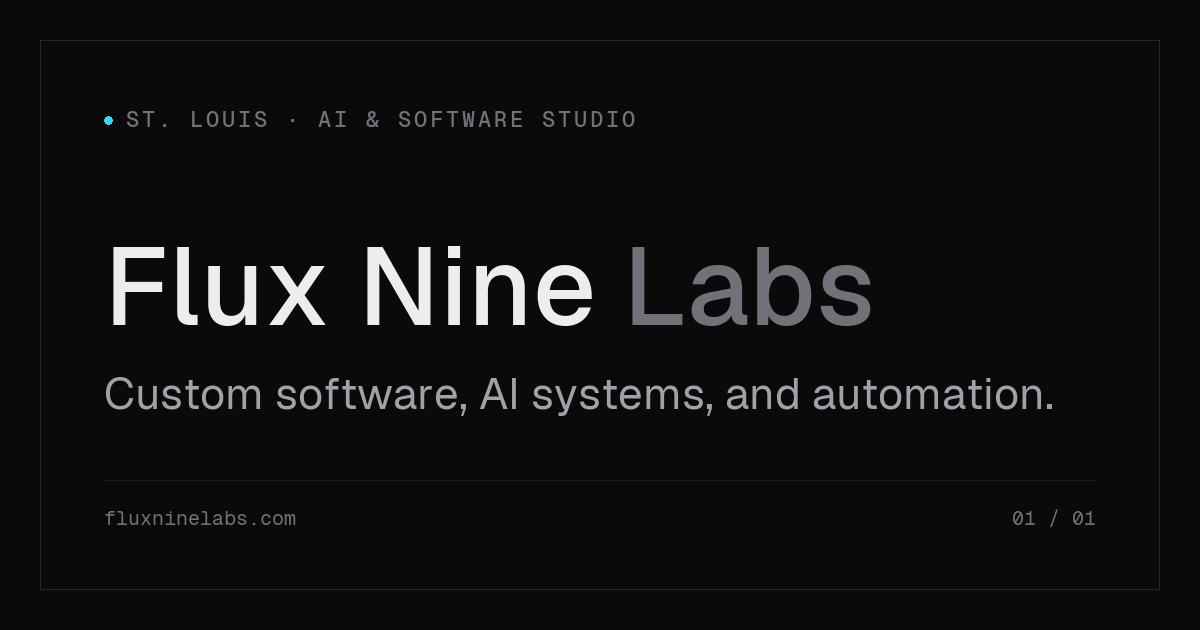 Nine Software Flux Nine Labs | Custom Software & Operations Systems